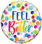Convergram Mylar & Foil Feel Better Colorful Dots  18″ Balloon