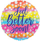 Feel Better Soon Dots Globo holográfico de 9″ (requiere termosellado)