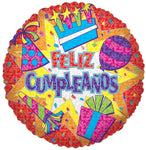 Convergram Mylar & Foil Feliz Cumpleaños Burst 18″ Balloon