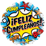 Convergram Mylar & Foil Feliz Cumpleanos Comic 18″ Balloon