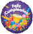 Convergram Mylar & Foil Feliz Cumpleaños Pastel & Serpentinas De Fiesta 18″ Balloon
