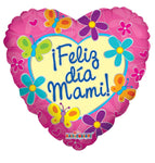 ¡Feliz Día Mami! Globo Retro 18″ Mariposas &amp; Flores