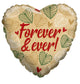 Globo Forever &amp; Ever Leaves Heart 18″