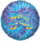 Funky Tie-Dye Birthday In Blue 18″ Balloon