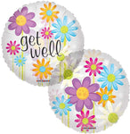 Globo Get Well Daisies de 18″ con vista clara