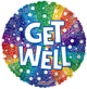 Get Well Rainbow Holographic 9″ Globo (requiere termosellado)