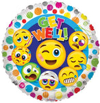 Convergram Mylar & Foil Get Well Smiles Emojis 18″ Balloon