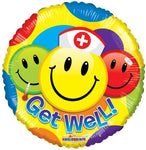 Convergram Mylar & Foil Get Well Smileys 18″ Balloon