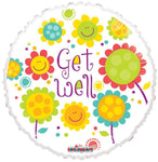 Get Well Smiling Flowers 18″ Gellibean Balloon