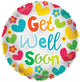Get Well Soon Hearts Globo de 18″