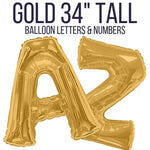 Convergram Mylar & Foil Gold Giant 34" Balloon Letters and Numbers