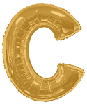 Convergram Mylar & Foil Gold Letter C 34″ Balloon