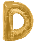 Convergram Mylar & Foil Gold Letter D 34″ Balloon