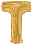 Convergram Mylar & Foil Gold Letter T 34″ Balloon