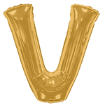 Convergram Mylar & Foil Gold Letter V 34″ Balloon