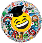 Convergram Mylar & Foil Grad Happy Face Holographic 18″ Balloon