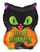 Gato de Halloween y Globo de Calabaza 18″