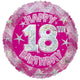 Happy 18th Birthday Pink Holographic 18″ Balloon