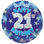 Convergram Mylar & Foil Happy 21st Birthday Holographic 18″ Balloon