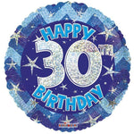 Convergram Mylar & Foil Happy 30th Birthday Holographic 18″ Balloon