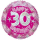 Happy 30th Birthday Pink Holographic 18″ Balloon