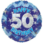 Convergram Mylar & Foil Happy 50th Birthday Holographic 18″ Balloon
