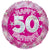 Convergram Mylar & Foil Happy 50th Birthday Pink Holographic 18″ Balloon