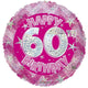 Happy 60th Birthday Pink Holographic 18″ Balloon