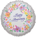 Convergram Mylar & Foil Happy Anniversary Flower Wreath 18″ Balloon
