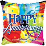 Convergram Mylar & Foil Happy Anniversary With Balloons 18″ Balloon