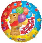 Convergram Mylar & Foil Happy Birthday 18" Bear With Balloons Balloon