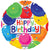 Convergram Mylar & Foil Happy Birthday 18" Round Foil Colorful Balloon