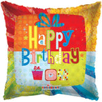 Convergram Mylar & Foil Happy Birthday Abstract Present 18″ Balloon
