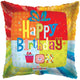 Happy Birthday Abstract Present 18″ Balloon