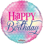 Convergram Mylar & Foil Happy Birthday Airbrush Pastels 18″ Balloon