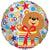 Convergram Mylar & Foil Happy Birthday Bear with Present 18″ Balloon