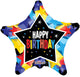 Happy Birthday Bright Colorful Stars 18″ Balloon