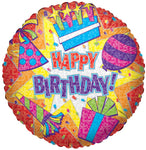 Convergram Mylar & Foil Happy Birthday Colorful Burst 09″ Balloon