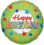 Convergram Mylar & Foil Happy Birthday Colorful Stars 18″ Balloon