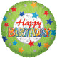Feliz Cumpleaños Estrellas Coloridas Globo 18″