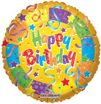 Convergram Mylar & Foil Happy Birthday Colors 18″ Balloon