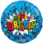 Convergram Mylar & Foil Happy Birthday Comic Book Burst 18″ Balloon
