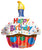 Convergram Mylar & Foil Happy Birthday Cupcake 18″ Balloon
