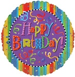 Convergram Mylar & Foil Happy Birthday Festive 09″ Balloon