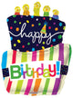 Globo de papel de aluminio de 36 pulgadas con forma de pastel funky de feliz cumpleaños