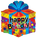 Convergram Mylar & Foil Happy Birthday Gift Box 18″ Balloon