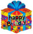 Convergram Mylar & Foil Happy Birthday Gift Box 18″ Balloon