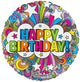 Happy Birthday Groovy Psychedelic 18″ Balloon