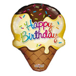 Convergram Mylar & Foil Happy Birthday Ice Cream Cone 28″ Balloon