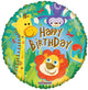 Happy Birthday Jungle 9″ Balloons (requires heat-sealing)